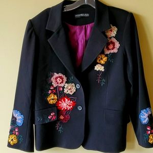 Forwear New York Black 3D Floral Woman Jacket Med
